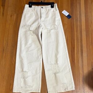 Habitual Girl Off-White Cream Wide-Leg Jeans